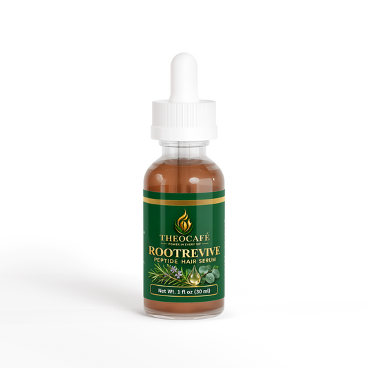 THEOCAFÉ RootRevive Peptide Hair Serum product label
