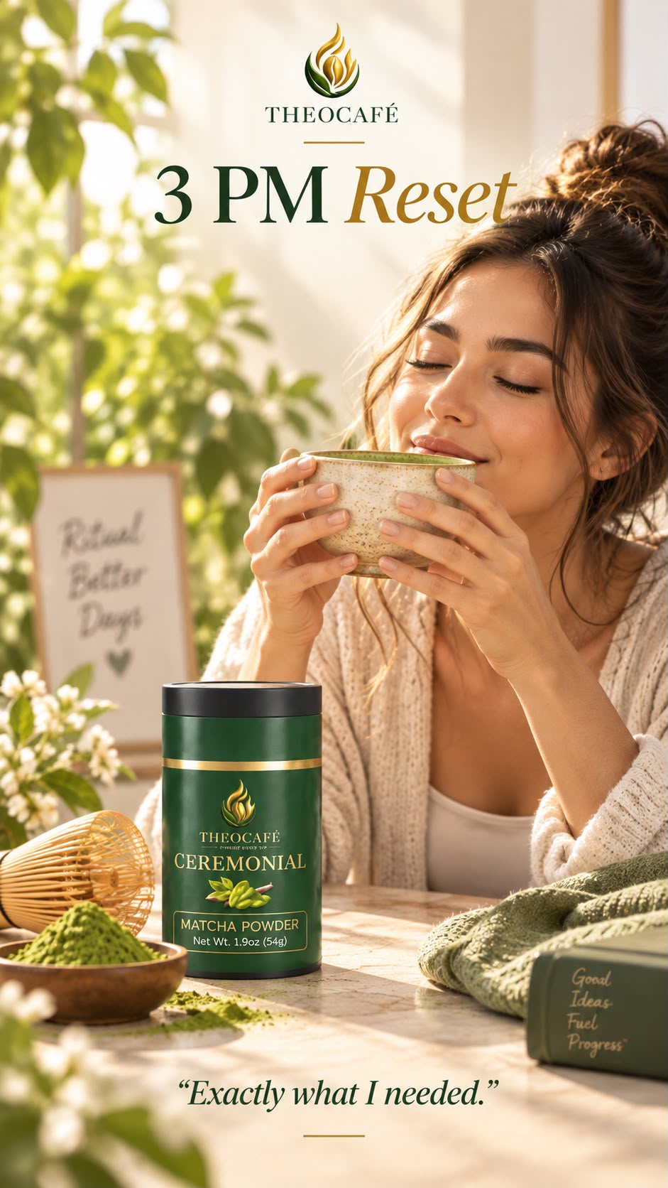 THEOCAFÉ Ceremonial Matcha Powder lifestyle image